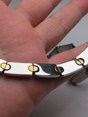 18k & st steel Necklace Unisex